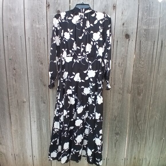 KARMI LABEL Dress Womens Size M Black Floral Print Halter Tie Waist New Slim New - Picture 2 of 15
